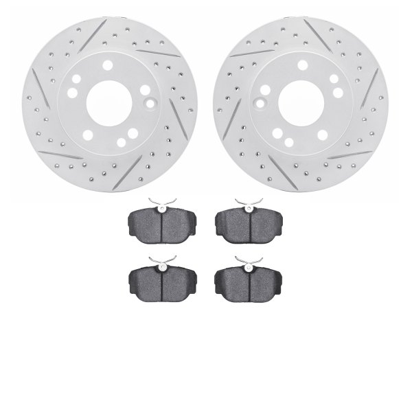  R1 Concepts® - Drilled and Slotted Front Brake Kit with Optimum OE Pads