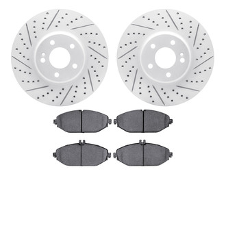R1 Concepts® - Drilled and Slotted Front Brake Kit with Optimum OE Pads