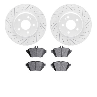 R1 Concepts® - Drilled and Slotted Rear Brake Kit with Optimum OE Pads