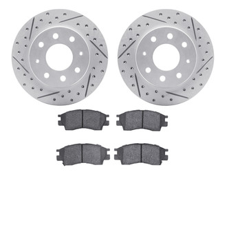 R1 Concepts® - Drilled and Slotted Front Brake Kit with Optimum OE Pads