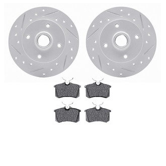 R1 Concepts® - Drilled and Slotted Rear Brake Kit with Optimum OE Pads