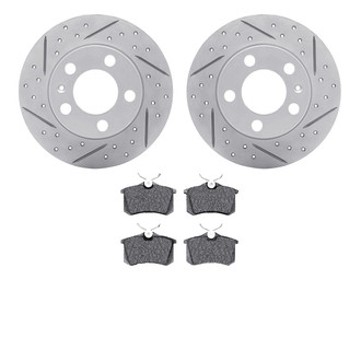 R1 Concepts® - Drilled and Slotted Rear Brake Kit with Optimum OE Pads