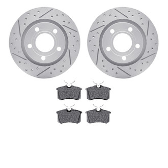 R1 Concepts® - Drilled and Slotted Rear Brake Kit with Optimum OE Pads