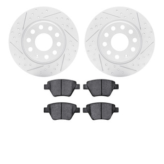 R1 Concepts® - Drilled and Slotted Rear Brake Kit with Optimum OE Pads