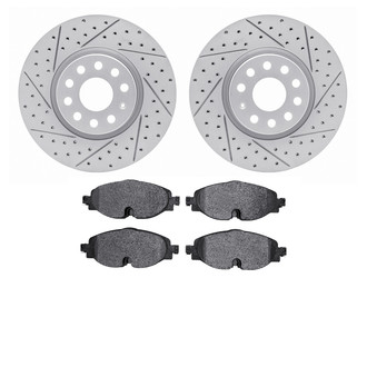 R1 Concepts® - Carbon Coated Drilled and Slotted Brake Kit with Optimum OE Pads