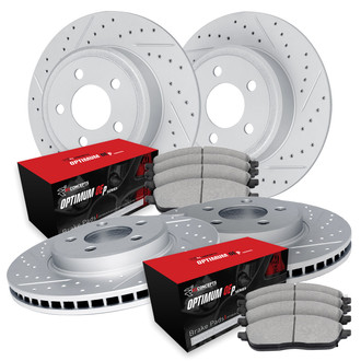 R1 Concepts® - Drilled and Slotted Brake Kit with Optimum OE Pads