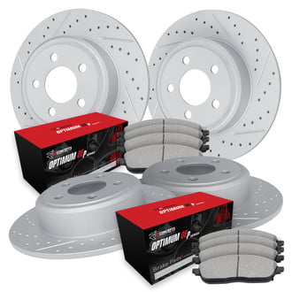R1 Concepts® - Drilled and Slotted Brake Kit with Optimum OE Pads
