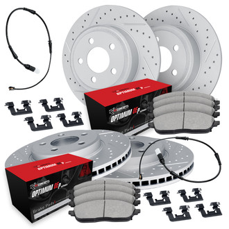 R1 Concepts® - Drilled and Slotted Brake Kit with Optimum OE Pads