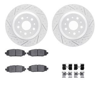R1 Concepts® - Drilled and Slotted Rear Brake Kit with Performance Sport Pads