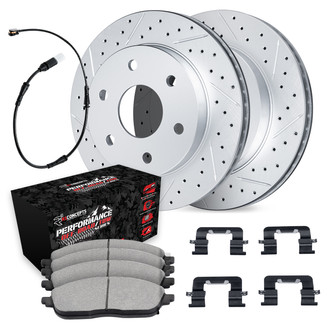 R1 Concepts® - Drilled and Slotted Rear Brake Kit with Performance Sport Pads