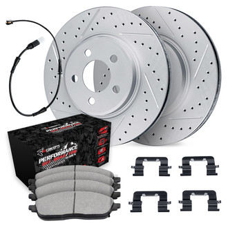 R1 Concepts® - Drilled and Slotted Brake Kit with Performance Sport Pads