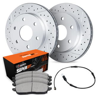 R1 Concepts® - Drilled and Slotted Rear Brake Kit with Super Duty Pads