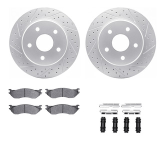 R1 Concepts® - Drilled and Slotted Front Brake Kit with Super Duty Pads