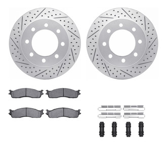 R1 Concepts® - Drilled and Slotted Front Brake Kit with Super Duty Pads