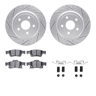 R1 Concepts® - Drilled and Slotted Rear Brake Kit with Super Duty Pads