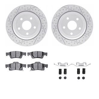 R1 Concepts® - Carbon Coated Drilled and Slotted Brake Kit with Super Duty Pads
