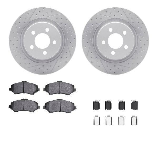  R1 Concepts® - Drilled and Slotted Front Brake Kit with Super Duty Pads