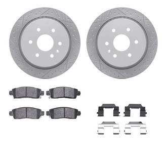 R1 Concepts® - Drilled and Slotted Rear Brake Kit with Super Duty Pads