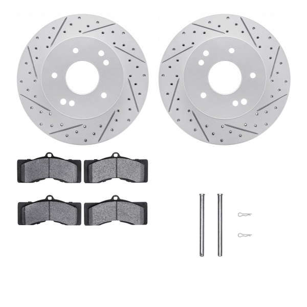  R1 Concepts® - Drilled and Slotted Rear Brake Kit with Super Duty Pads