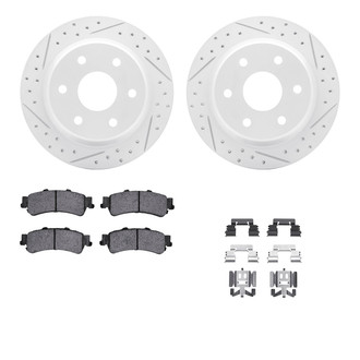 R1 Concepts® - Drilled and Slotted Rear Brake Kit with Super Duty Pads