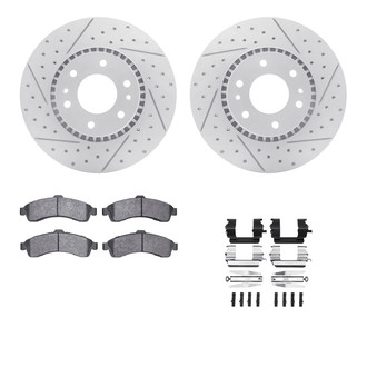 R1 Concepts® - Drilled and Slotted Front Brake Kit with Super Duty Pads