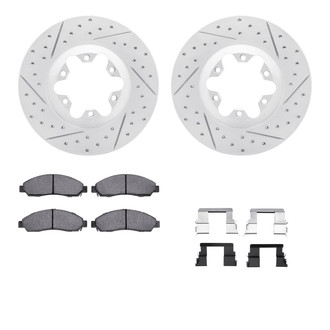 R1 Concepts® - Drilled and Slotted Front Brake Kit with Super Duty Pads