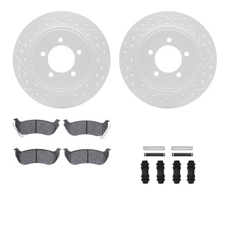 R1 Concepts® - Drilled and Slotted Rear Brake Kit with Super Duty Pads