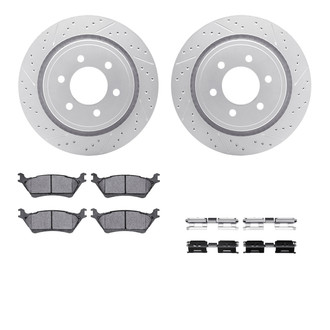 R1 Concepts® - Drilled and Slotted Rear Brake Kit with Super Duty Pads
