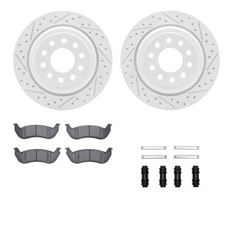 R1 Concepts® - Drilled and Slotted Rear Brake Kit with Super Duty Pads