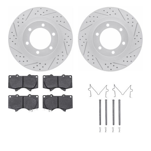  R1 Concepts® - Drilled and Slotted Front Brake Kit with Super Duty Pads