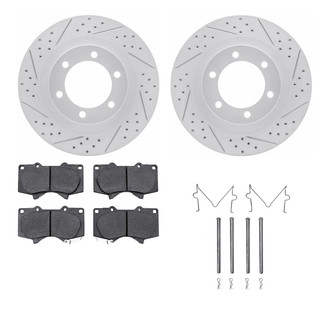 R1 Concepts® - Drilled and Slotted Front Brake Kit with Super Duty Pads