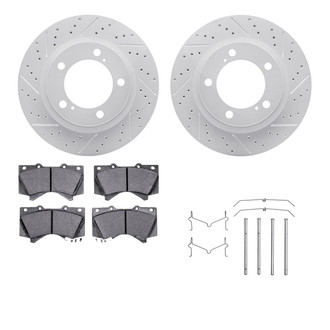 R1 Concepts® - Drilled and Slotted Front Brake Kit with Super Duty Pads