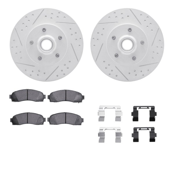  R1 Concepts® - Drilled and Slotted Front Brake Kit with Super Duty Pads