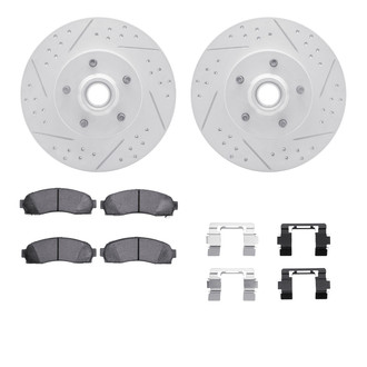 R1 Concepts® - Drilled and Slotted Front Brake Kit with Super Duty Pads