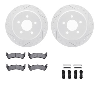 R1 Concepts® - Drilled and Slotted Rear Brake Kit with Super Duty Pads