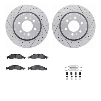 R1 Concepts® - Drilled and Slotted Front Brake Kit with Super Duty Pads