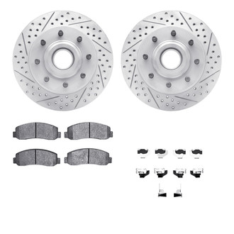 R1 Concepts® - Drilled and Slotted Front Brake Kit with Super Duty Pads