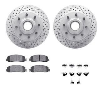 R1 Concepts® - Drilled and Slotted Front Brake Kit with Super Duty Pads