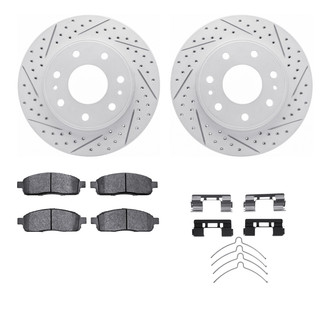 R1 Concepts® - Drilled and Slotted Front Brake Kit with Super Duty Pads