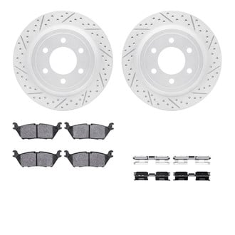 R1 Concepts® - Drilled and Slotted Rear Brake Kit with Super Duty Pads