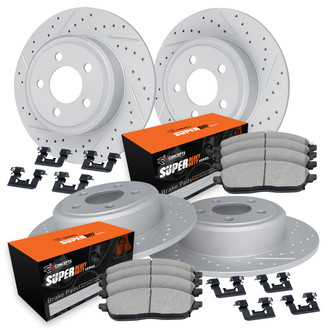 R1 Concepts® - Drilled and Slotted Brake Kit with Super Duty Pads
