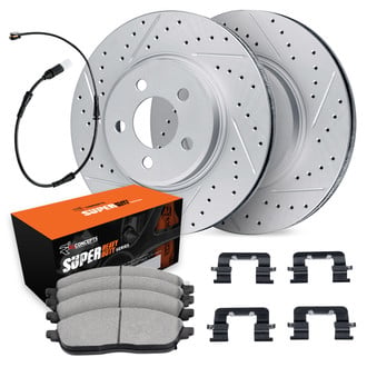 R1 Concepts® - Drilled and Slotted Front Brake Kit with Super Duty Pads
