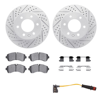 R1 Concepts® - Drilled and Slotted Front Brake Kit with Super Duty Pads