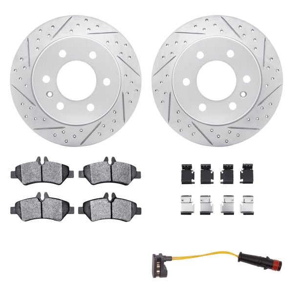  R1 Concepts® - Drilled and Slotted Rear Brake Kit with Super Duty Pads