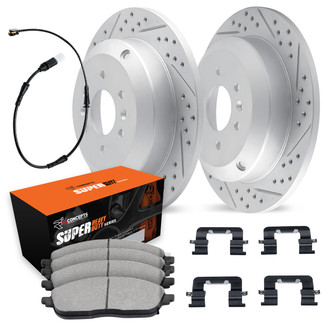 R1 Concepts® - Drilled and Slotted Rear Brake Kit with Super Duty Pads