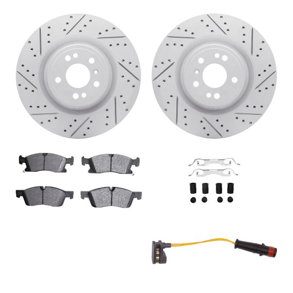  R1 Concepts® - Drilled and Slotted Front Brake Kit with Super Duty Pads