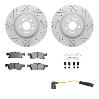 R1 Concepts® - Drilled and Slotted Front Brake Kit with Super Duty Pads