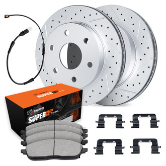 R1 Concepts® - Drilled and Slotted Rear Brake Kit with Super Duty Pads