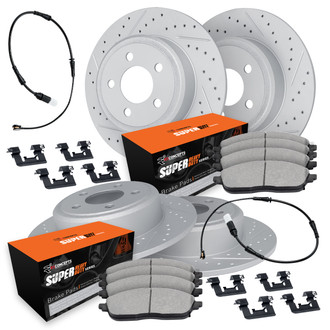 R1 Concepts® - Drilled and Slotted Brake Kit with Super Duty Pads