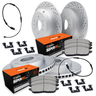 R1 Concepts® - Drilled and Slotted Brake Kit with Super Duty Pads